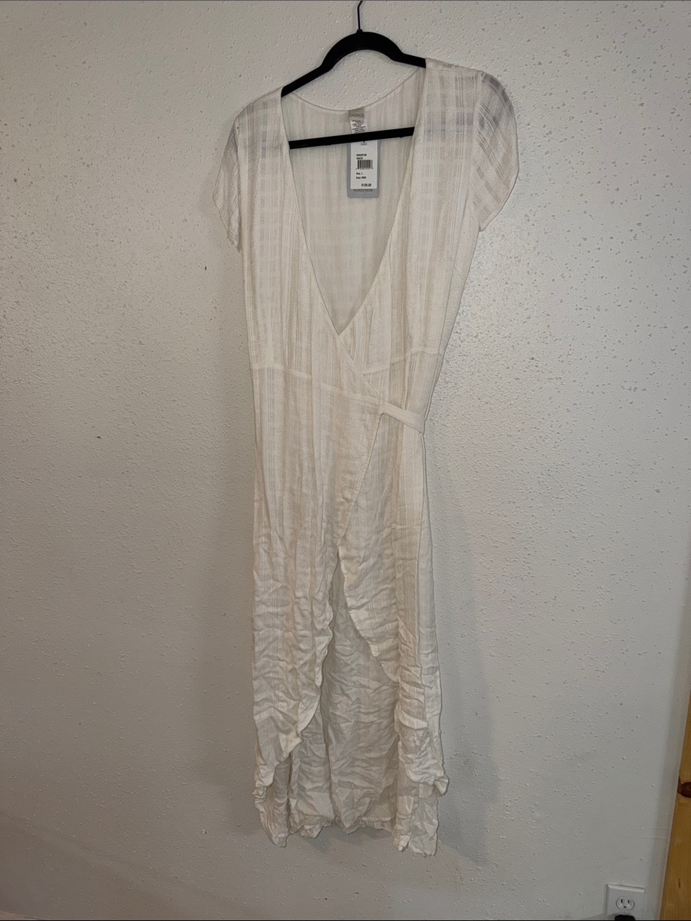 l*space White High-Low Wrap Maxi Dress